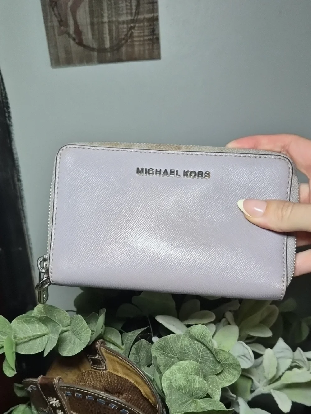 Michael Kors Zip-Around Wallet with Gold Logo